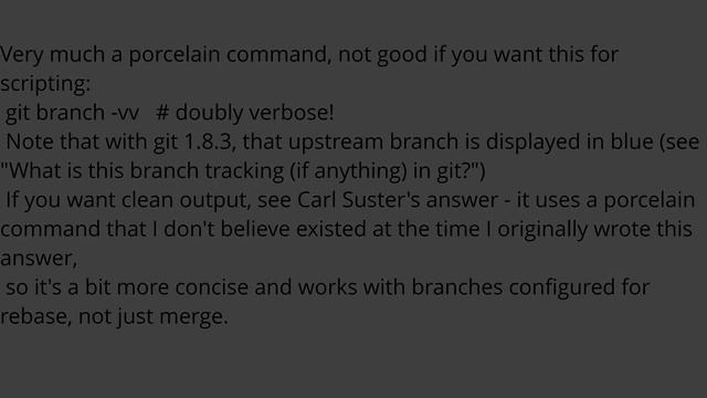 How can I see which Git branches are tracking which remote / upstream branch? смотреть онлайн