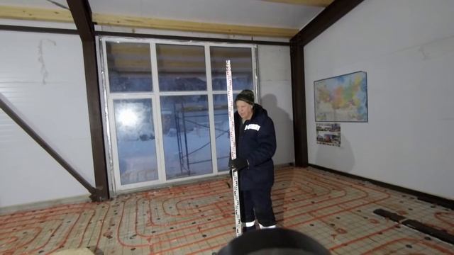 Стяжка пола по маякам // Установка маяков поверх утеплителя // Стяжка пола своими руками