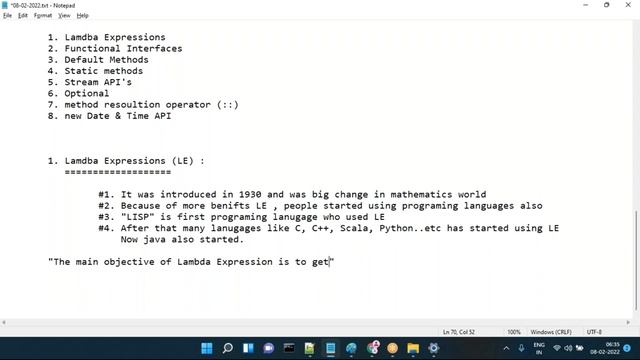 JDK8 Features (Lambda Expression) Session-2  |  By Mr. Sreenivas