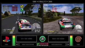 V-Rally 2 (PlayStation vs Dreamcast) Side by Side Comparison