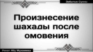 Произнесение шахады после омовения ◊ Ринат Абу Мухаммад