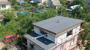 Реконструкция. Монтаж еврорубероида в 2 слоя.