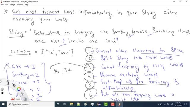 String - 18: Get Most Frequent word in String after excluding given words | Java Implementation смотреть онлайн