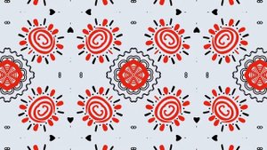 Русский народный орнамент. Мезенская роспись. Бесплатный футаж. Зацикленное видео. 6