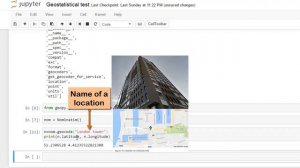 Python: OpenStreetMap API - add Longitudes and Latitudes by using Geopy module