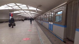 Moscow metro/ Метропоезд РУСИЧ на станции "Строгино". АРБАТСКО-ПОКРОВСКАЯ ЛИНИЯ.