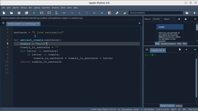 Python Problem Solving - Strings: 3. Extract Vowels in a Sentence - Simply Explained смотреть онлайн
