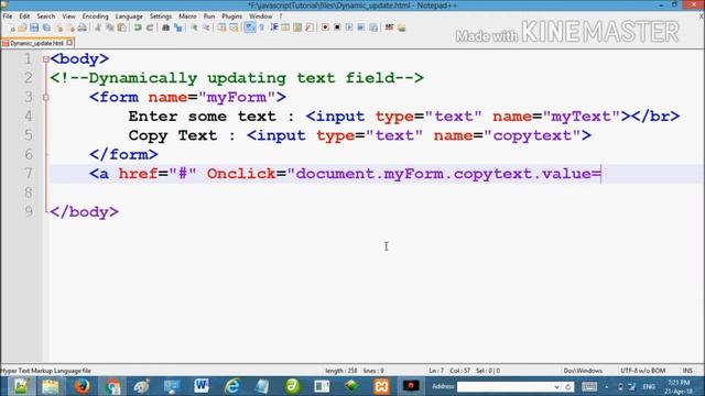 Advanced javascript tutorial course in telugu chapter - 3- Dynamically updating text fields