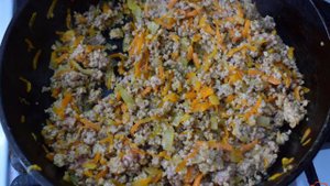 Блины с капустой и фаршем