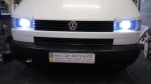 2 Volkswagen T4 Часть 2 Установка линз с глазами , покраска фар , шлифовка стёкл