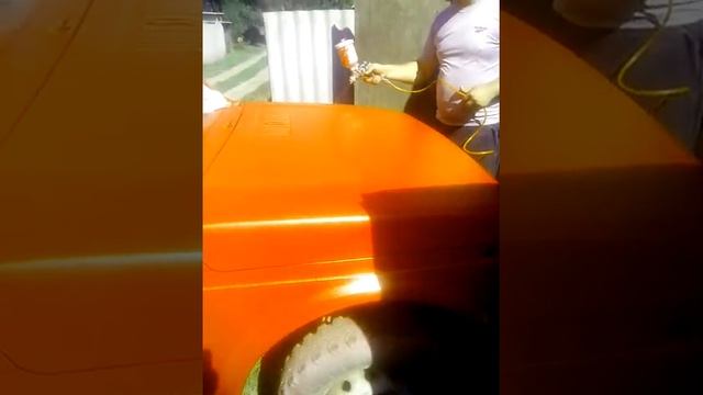 Покраска раптором обычным краскопультом