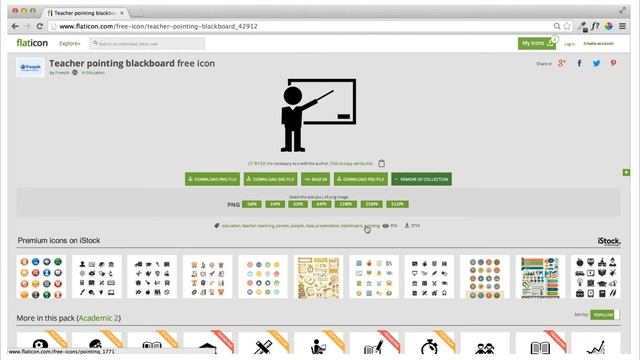 Как скачать иконки для презентации с Flaticon смотреть онлайн