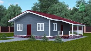 Проект каркасного дома с сауной.  99м 2