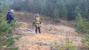 Delta Pulse глубинный металлодетектор. Настройка с датчиком 110Х110 см. Цель в земле. часть 1