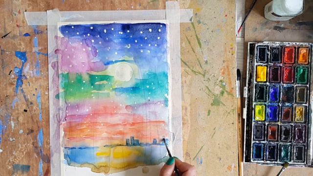 Мастер-класс по акварели "Пальмы" смотреть онлайн