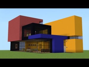 Майнкрафт - Как построить современный кубический дом. Minecraft