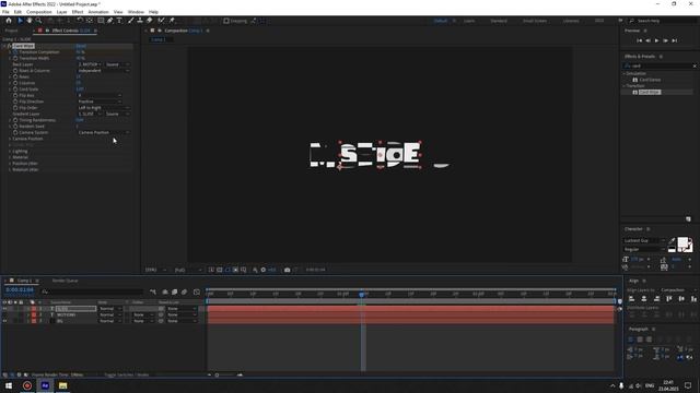 Как сделать анимацию перехода Текста или Логотипа в After Effects