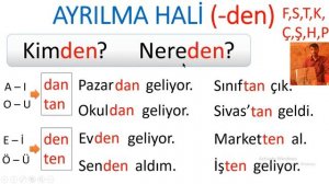 Learn Turkish Lesson 50,  Separation and Dative Suffix, Ayrılma ve Yönelme Hali