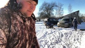 №0044 Заводим дизельный мотоблок зимой! Чистка снега тяжелым дизельным мотоблоком скаут.