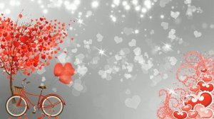 Футаж. На сером фоне любовь, сердца