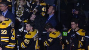 Lavender Darcangelo sings the National Anthem at the Bruins