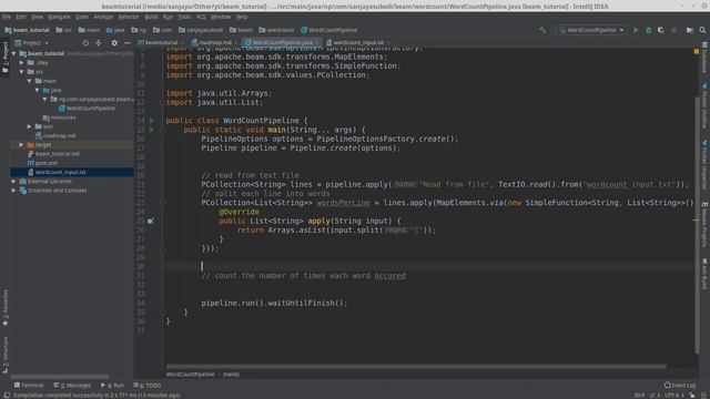 Apache Beam Tutorial Part 3: Word Count Demo смотреть онлайн