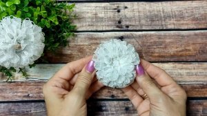 Очень простые нарядные школьные бантики из органзы\Master diy канзаши