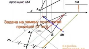 Начертательная геометрия. Симметричная точка-2