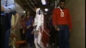 Queen backstage with the presence of Michael Jackson