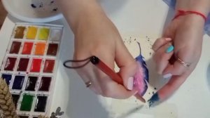 Космос акварелью / техника по-мокрому / как рисовать солью / брызги кистью / watercolor