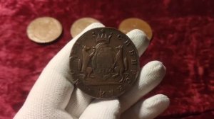 Монеты гиганты Российской империи 10 копеек 1776г. КМ Сибирская монета Екатерины II (выпуск 10)