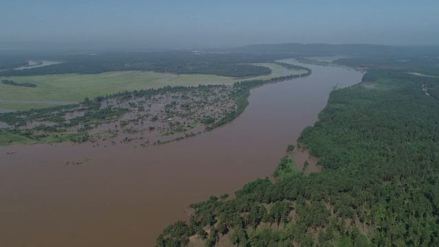 Река Чуна. Наводнение. Устье реки Чукша. 30.06.19 смотреть онлайн