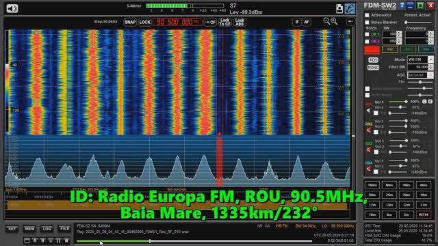 26.05.2020 06:21UTC, [Es], Europa FM, Румыния, 90.5МГц, 1335км