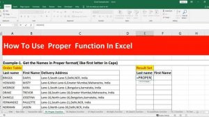 How to capitalize the first letter of a string in Excel | Proper Function Explained With Examples