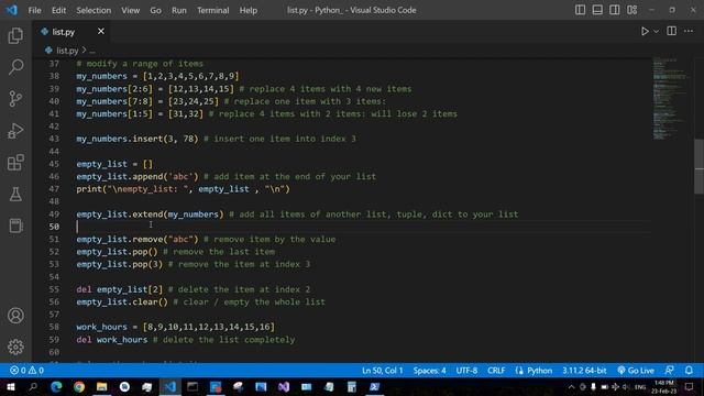 List Methods in #Python with Examples | Python Tutorial for Beginners