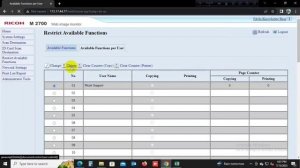 Ricoh M 2700, M 2701 How to add password in photocopy option?