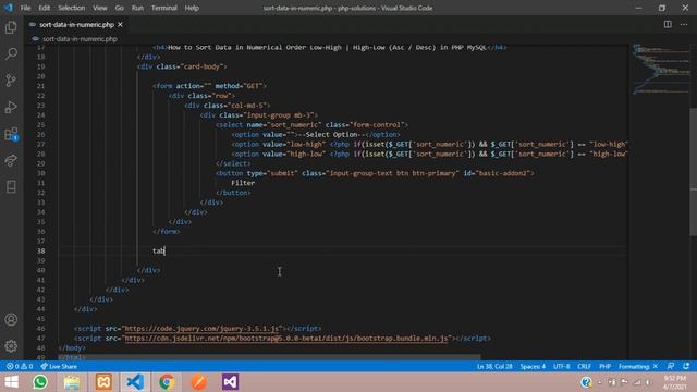How to Sort Data in Numerical order (High-Low | Low-High) in PHP MySQL | PHP Tutorials - 23 смотреть онлайн
