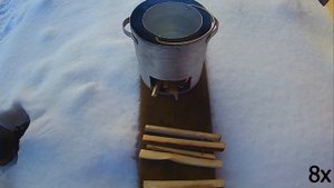 Обзор и тестирование самодельной печки щепочницы  и котелка из старого термоса DIY handmade