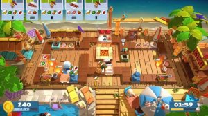 Overcooked! 2 | Surf 'n' Turf | Level 3-2 | 1 player (solo) | 4 stars