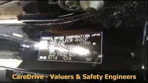 TOYOTA HARRIER (HYBRID) ZSU60 CHASSIS NUMBER & 3ZR ENGINE NUMBER LOCATION