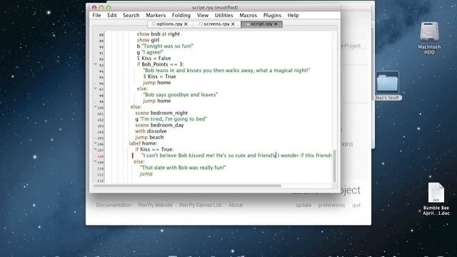 Renpy Tutorial: If Statements/Points