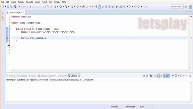 Video #27 - Java Tutorial  -  Java String Array Example