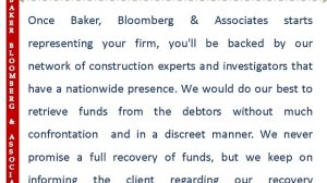 No Baker Bloomberg & Associates Complaints since they're the Best Collection Agency