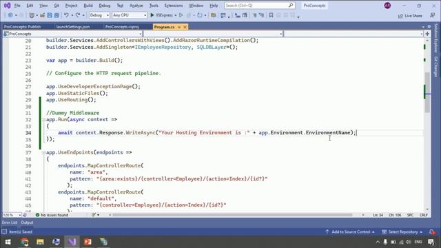 Part 67. environmentVariables in ASP.NET Core MVC. | ASPNETCOREMVC Without Entity Framework Core. |