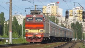 ЧС4Т-241 с поездом№010Г Нижний Новгород-Киров перегон НН Московский-Толоконцево 22.07.2019