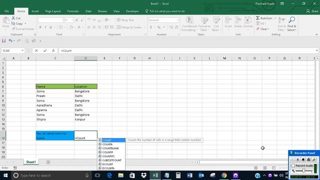 Count number of same rows in Excel смотреть онлайн