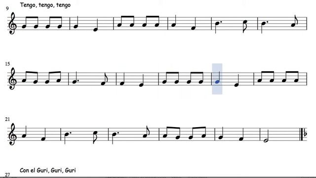 24 of 30 Popurrit Mix Sheet Music for Flute Chinese Melody Pentatonic Tengo Con el Guri смотреть онлайн