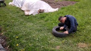 добыча провода из покрышки mining wire from tire