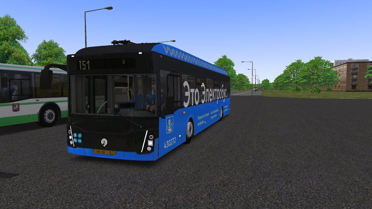 OMSI 2 Восточная Москва по маршруту Т51 на Московском Электробусе смотреть онлайн