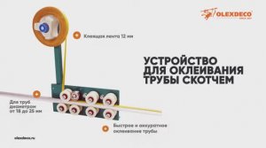 Устройство для оклеивания трубы двусторонним скотчем